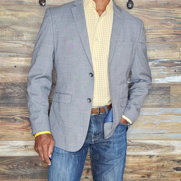 Penguin an Original Gray Wool Blend Dual Vent Sport Jacket Blazer 40R - Picture 4 of 11